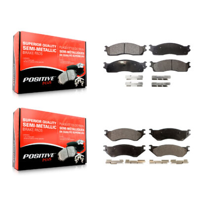 Front Rear Semi-Metallic Brake Pads Kit For Dodge Ram 1500 3500 2500 KPF-100453