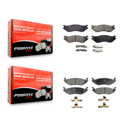 Front Rear Semi-Metallic Brake Pads Kit For Dodge Ram 1500 Durango Van KPF-100455
