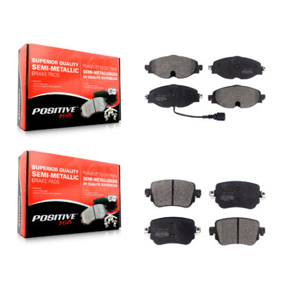 Front Rear Semi-Metallic Brake Pad Kit For Volkswagen Golf SportWagen GTI Alltrack Passat KPF-100480