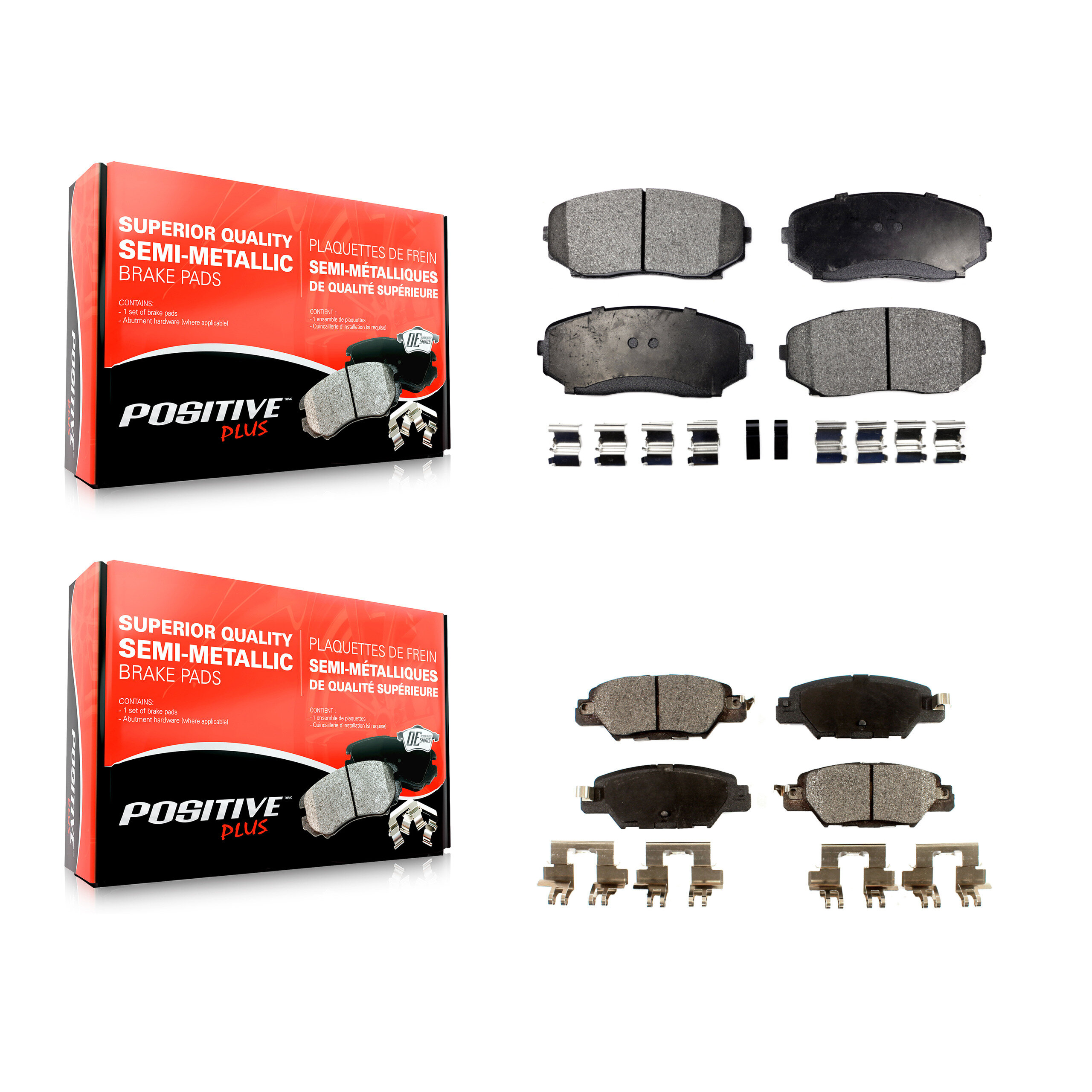 Front Rear Semi-Metallic Brake Pads Kit For 2019-2023 Mazda CX-5 Turbocharged KPF-100515