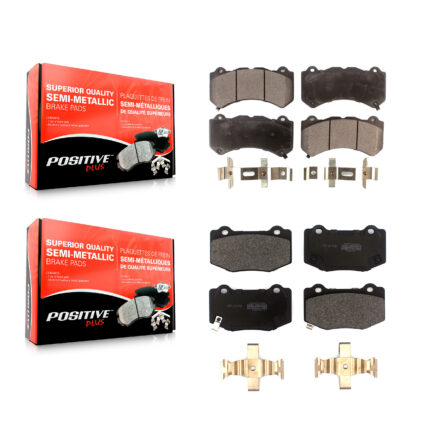 Front Rear Semi-Metallic Brake Pads Kit For Chevrolet Corvette Cadillac ATS Camaro KPF-100519