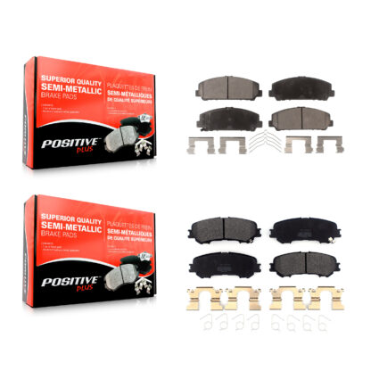 Front Rear Semi-Metallic Brake Pads Kit For 2017-2023 Nissan TITAN KPF-100523