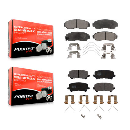Front Rear Semi-Metallic Brake Pads Kit For 2019-2024 Honda Passport KPF-100524