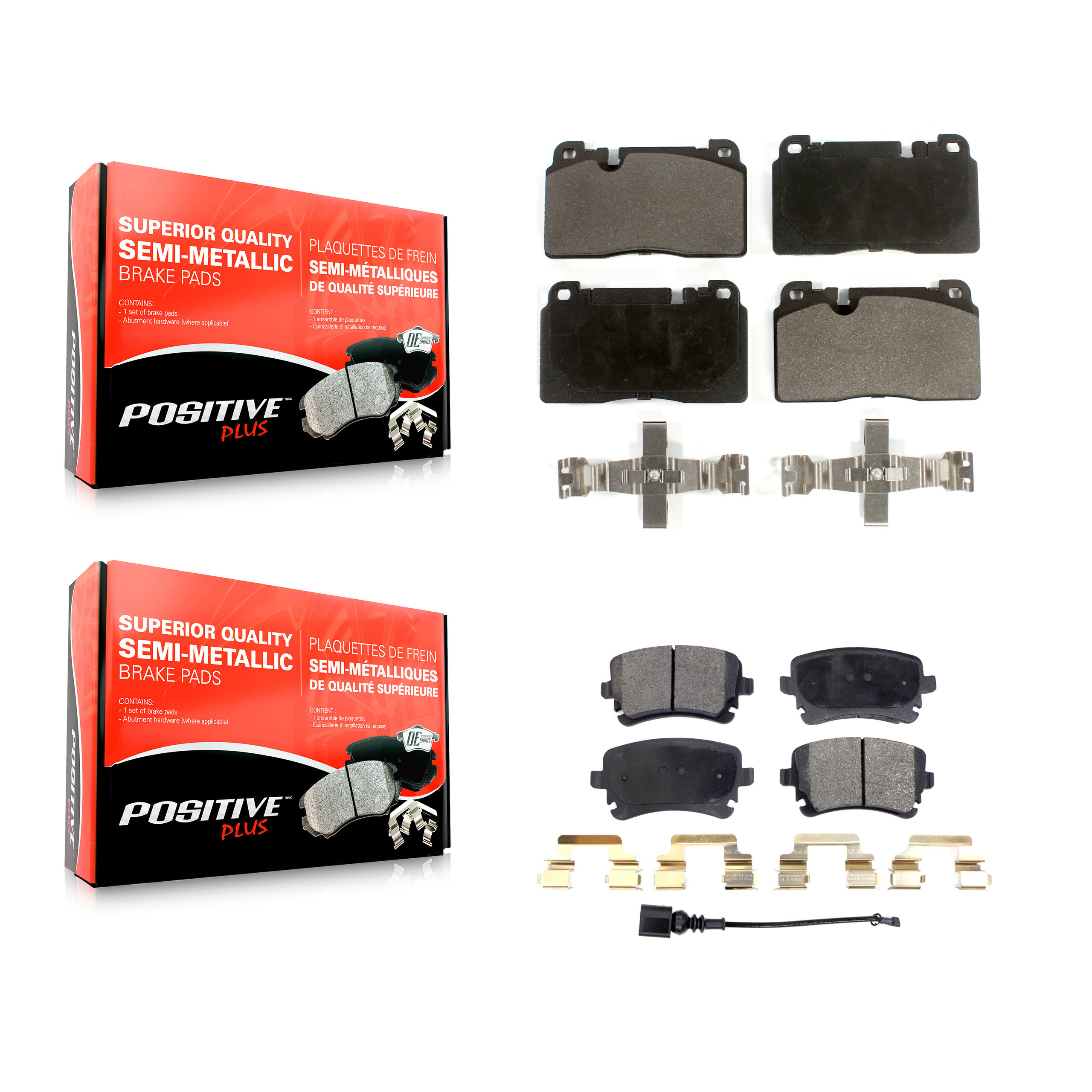 Front Rear Semi-Metallic Brake Pads Kit For 2016 Audi Q5 FLEX engine KPF-100527