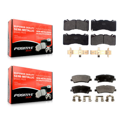 Front Rear Semi-Metallic Brake Pads Kit For 2015 Ford Mustang 3.7L With Brembo Brakes KPF-100531