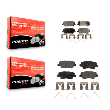 Front Rear Semi-Metallic Brake Pads Kit For 2016-2017 Hyundai Veloster Turbocharged KPF-100533
