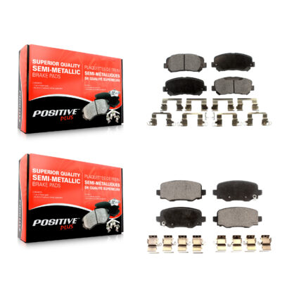 Front Rear Semi-Metallic Brake Pad Kit For 14-17 Jeep Cherokee With Single Piston Caliper KPF-100561
