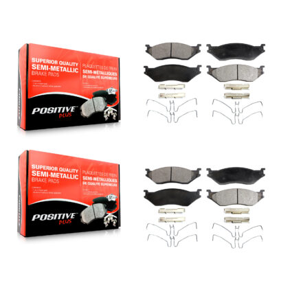 Front Rear Semi-Metallic Brake Pads Kit For Ford F-450 Super Duty F-550 International IC KPF-100569