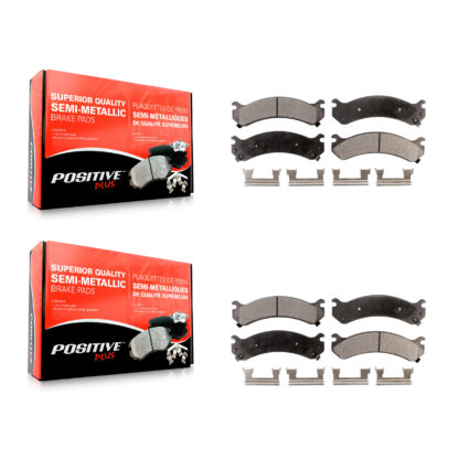 Front Rear Semi-Metallic Brake Pad Kit For Chevrolet GMC Silverado 3500 Sierra HD Classic KPF-100575