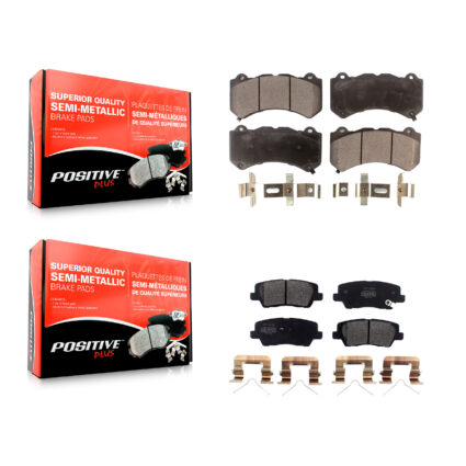 Front Rear Semi-Metallic Brake Pad Kit For 16 Cadillac CTS Vsport/Vsport Premium with RWD KPF-100586