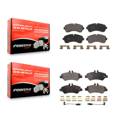 Front Rear Semi-Metallic Brake Pad Kit For Sprinter 3500 Mercedes-Benz Dodge Freightliner KPF-100591