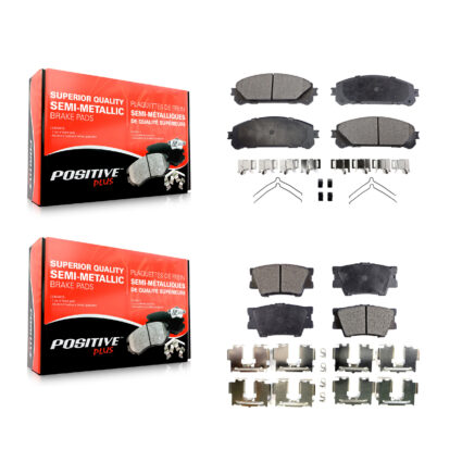 Front Rear Semi-Metallic Brake Pads Kit For 22 Toyota Camry TRD With Manual Parking KPF-100644