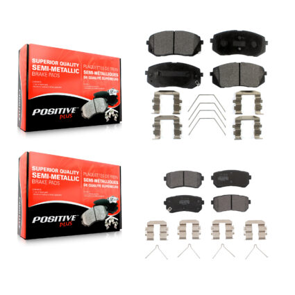 Front Rear Semi-Metallic Brake Pads Kit For Hyundai Kona Kia Seltos KPF-100648