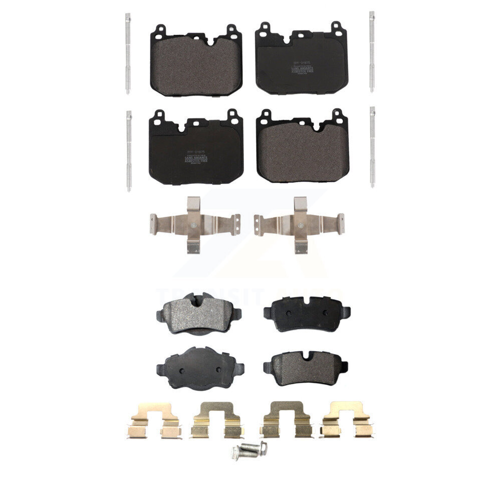 Front Rear Semi-Metallic Brake Pad Kit For 2015 Mini Cooper S/John Works with 1.6L KPF-100652