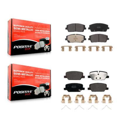 Front Rear Semi-Metallic Brake Pads Kit For Hyundai Palisade Kia Telluride KPF-100656