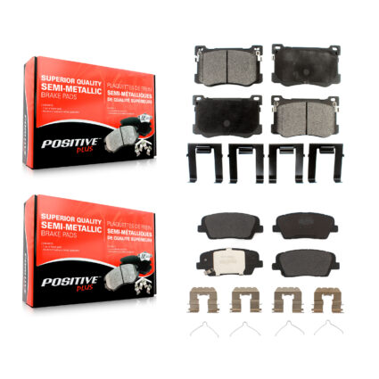 Front Rear Semi-Metallic Brake Pads Kit For 2018 Genesis G80 3.3L KPF-100673