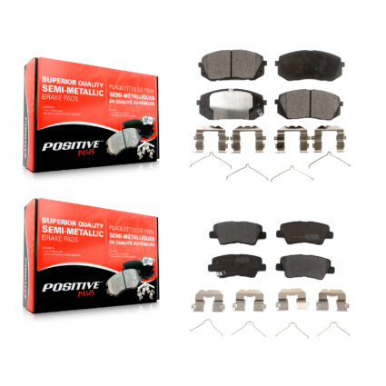 Front Rear Semi-Metallic Brake Pads Kit For 2019 Kia Niro EV KPF-100684