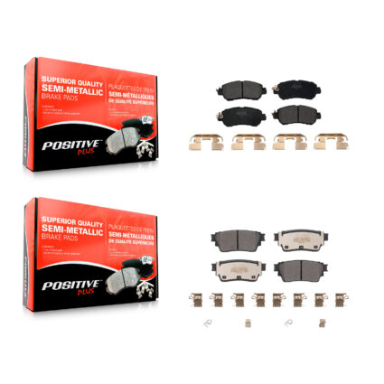 Front Rear Semi-Metallic Brake Pads Kit For 2021-2023 Nissan Kicks Drum rear brakes KPF-100686