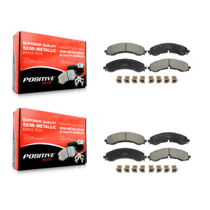Front Rear Semi-Metallic Brake Pads Kit For GMC Chevrolet Sierra 2500 HD Silverado 3500 KPF-100702