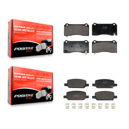 Front Rear Semi-Metallic Brake Pads Kit For 2017-2023 Tesla 3 With Gray Painted Calipers KPF-100703
