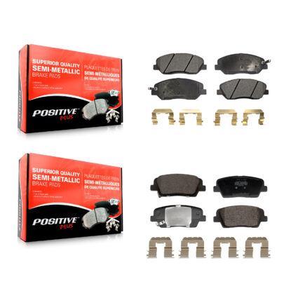 Front Rear Semi-Metallic Brake Pads Kit For 2013-2016 Hyundai Santa Fe XL 3.3L KPF-100713