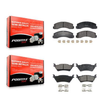 Front Rear Semi-Metallic Brake Pad Kit For 2018-2020 Ford F-150 With Manual Parking KPF-100720