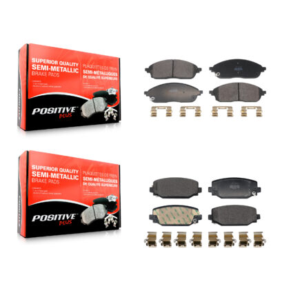 Front Rear Semi-Metallic Brake Pads Kit For 2021-2023 Jeep Grand Cherokee L KPF-100783