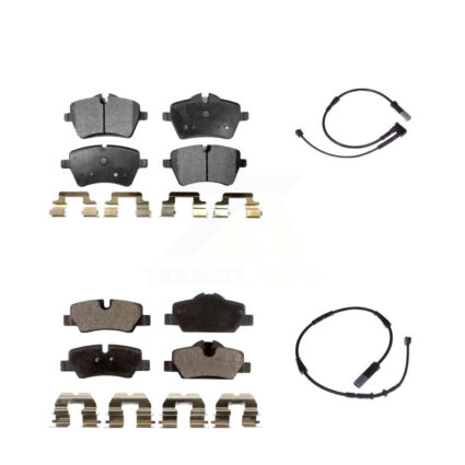 Front Rear Semi-Metallic Disc Brake Pads And Wear Sensors Kit For Mini Cooper KPW-100026