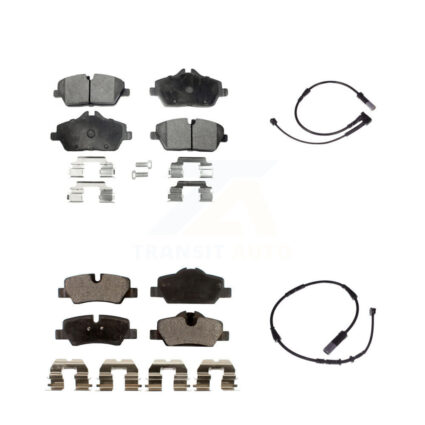 Front Rear Semi-Metallic Disc Brake Pads And Wear Sensors Kit For Mini Cooper KPW-100027