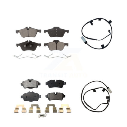 Front Rear Semi-Metallic Disc Brake Pads And Wear Sensors Kit For Mini Cooper KPW-100074