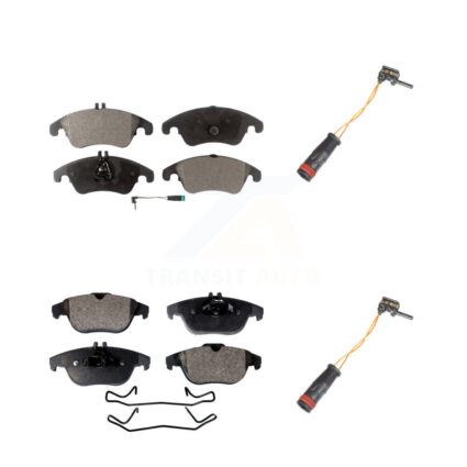 Front Rear Semi-Metallic Brake Pad Extra Wear Sensor Kit For Mercedes-Benz C300 C350 E350 KPW-100082