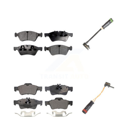 Front Rear Semi-Metallic Disc Brake Pads And Wear Sensors Kit For Mercedes-Benz E550 KPW-100089
