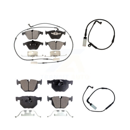 Front Rear Semi-Metallic Brake Pads & Extra Wear Sensor Kit For BMW 530i 528i xDrive 525i KPW-100099