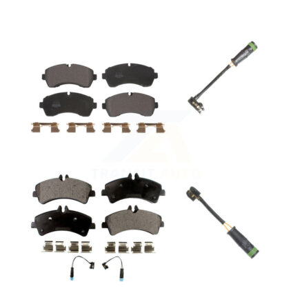 Front Rear Semi-Metallic Brake Pads Extra Wear Sensor Kit For Mercedes-Benz Sprinter 3500 KPW-100120