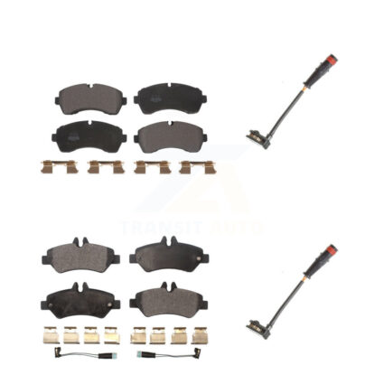 Front Rear Semi-Metallic Brake Pads Extra Wear Sensor Kit For 09 Dodge Sprinter 3500 3.0L KPW-100125