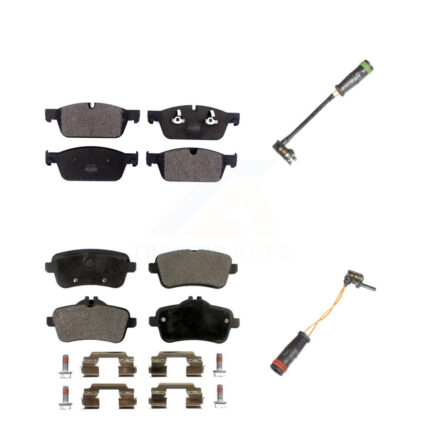 Front Rear Semi-Metallic Brake Pads & Wear Sensor Kit For 2017 Mercedes-Benz GLS350d 3.0L KPW-100141