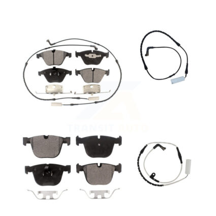 Front Rear Semi-Metallic Brake Pads & Extra Wear Sensor Kit For BMW 750i 750Li 745i 745Li KPW-100142