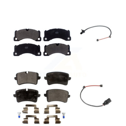 Front Rear Semi-Metallic Brake Pad & Wear Sensor Kit For Porsche Macan with Ceramic Rotor KPW-100155