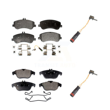 Front Rear Semi-Metallic Brake Pads Extra Wear Sensor Kit For Mercedes-Benz GLK350 GLK250 KPW-100182
