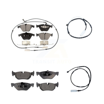 Front Rear Semi-Metallic Brake Pads & Extra Wear Sensor Kit For 2012 BMW 328i xDrive 3.0L KPW-100186