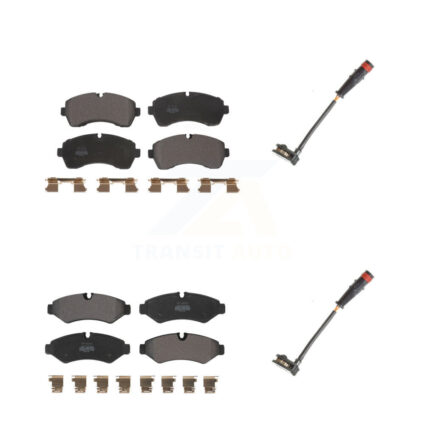 Front Rear Semi-Metallic Brake Pad & Wear Sensor Kit For Mercedes-Benz Sprinter 2500 1500 KPW-100210
