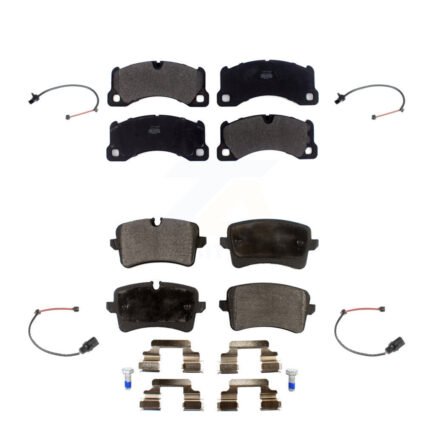 Front Rear Semi-Metallic Brake Pad & Wear Sensor Kit For Porsche Macan with Ceramic Rotor KPW-100229