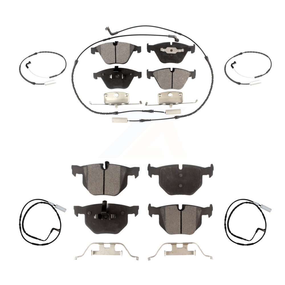 Front Rear Semi-Metallic Brake Pad & Extra Wear Sensor Kit For 09-10 BMW 335i xDrive 3.0L KPW-100277