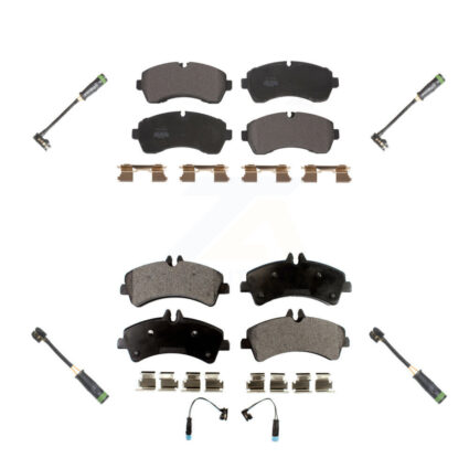 Front Rear Semi-Metallic Brake Pads Extra Wear Sensor Kit For Mercedes-Benz Sprinter 3500 KPW-100298