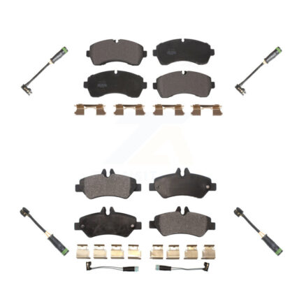 Front Rear Semi-Metallic Brake Pads Extra Wear Sensor Kit For Mercedes-Benz Sprinter 3500 KPW-100299