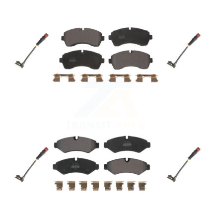 Front Rear Semi-Metallic Brake Pad & Wear Sensor Kit For Mercedes-Benz Sprinter 2500 1500 KPW-100334