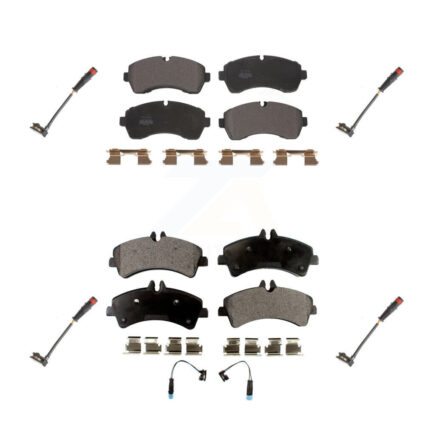 Front Rear Semi-Metallic Brake Pads Extra Wear Sensor Kit For 09 Dodge Sprinter 3500 3.0L KPW-100335