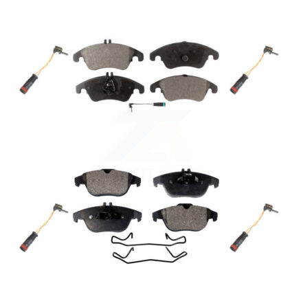 Front Rear Semi-Metallic Brake Pad Extra Wear Sensor Kit For Mercedes-Benz C300 C350 E350 KPW-100346