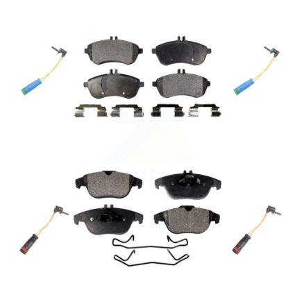 Front Rear Semi-Metallic Disc Brake Pads Wear Sensor Kit For 2012 Mercedes-Benz C250 1.8L KPW-100347