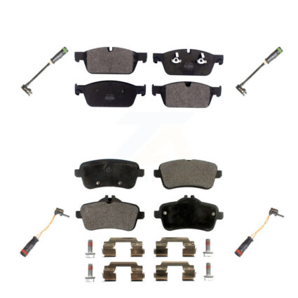 Front Rear Semi-Metallic Brake Pads & Wear Sensor Kit For 2017 Mercedes-Benz GLS350d 3.0L KPW-100356